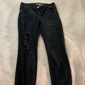 Abrand Black Distressed Skinny Jeans